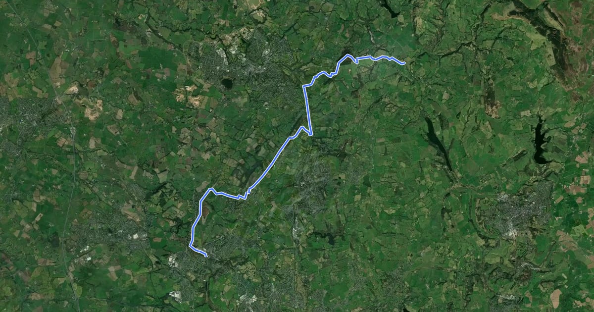 Маршрут Gritstone Trail (Rushton Spencer - Kidsgrove) на спутниковом снимке