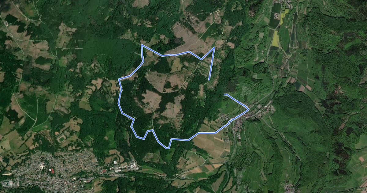 Маршрут Großalmerode, Rundweg 18 на спутниковом снимке