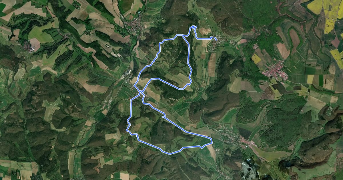 Маршрут Großbartloff - Wilbich - Geismar - Döringsdorf - Geismar - Großbartloff на спутниковом снимке