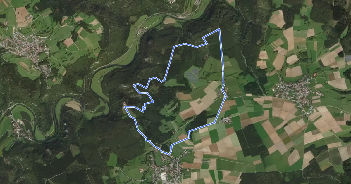 Маршрут Große Donautraufrunde на спутниковом снимке