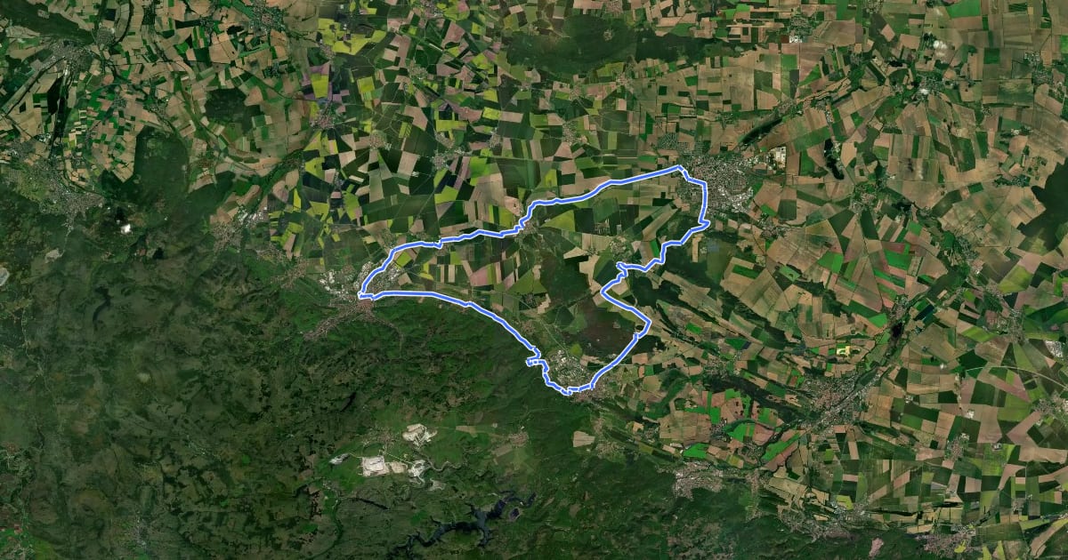 Маршрут Große Harzvorland Tour (WR 5) на спутниковом снимке