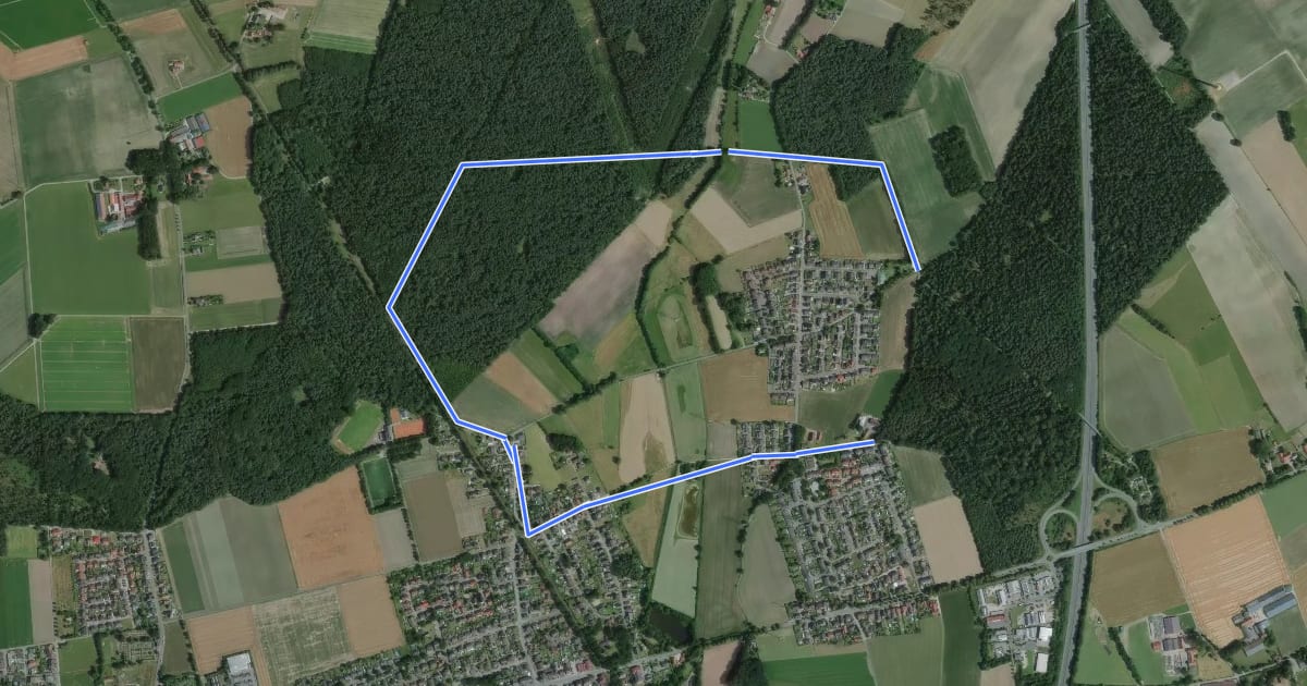 Маршрут Große Heide Rundweg A1 на спутниковом снимке