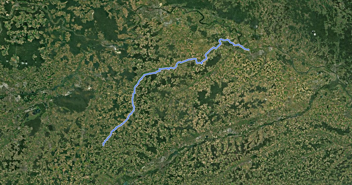Маршрут Große-Laber-Radweg на спутниковом снимке