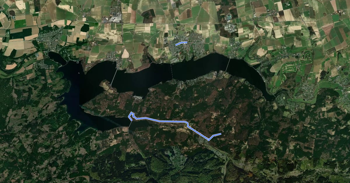Маршрут Große Möhnesee-Tour на спутниковом снимке