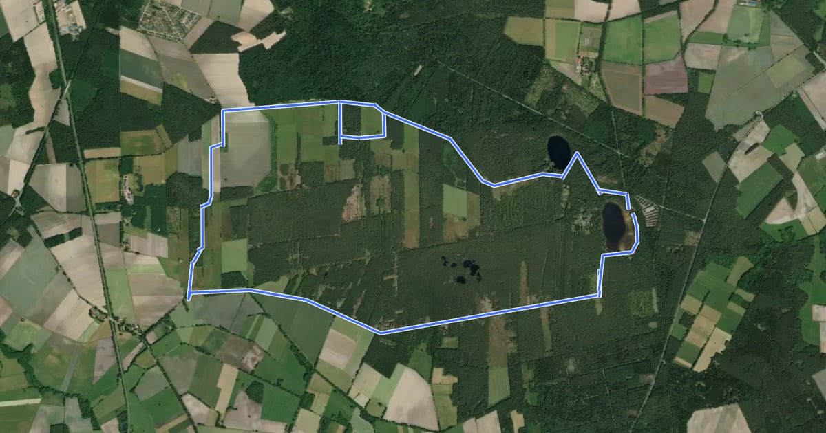 Маршрут Große Moorroute Rotenburg на спутниковом снимке