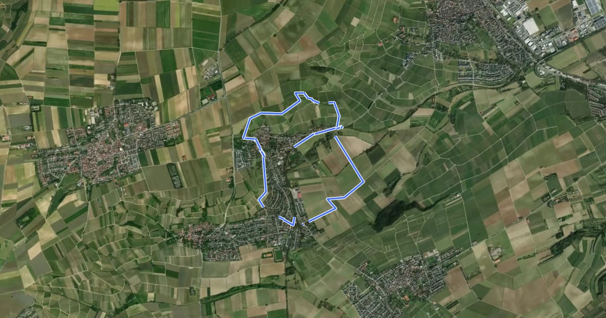 Маршрут Große Runde Gau-Bischofsheim на спутниковом снимке
