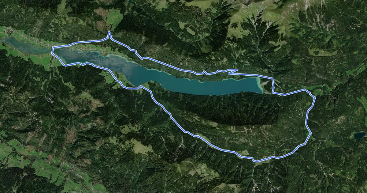Маршрут Große Seerunde Weißensee на спутниковом снимке