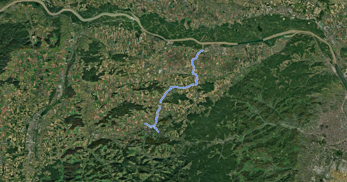 Маршрут Große Tullnradweg на спутниковом снимке
