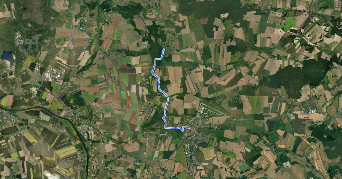 Маршрут Großenhain - Baudaer Mühle - Zabeltitz на спутниковом снимке