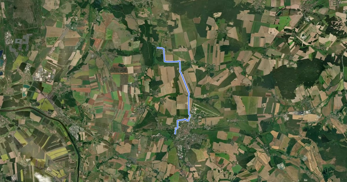 Маршрут Großenhain - Nasseböhla - Zabeltitz на спутниковом снимке