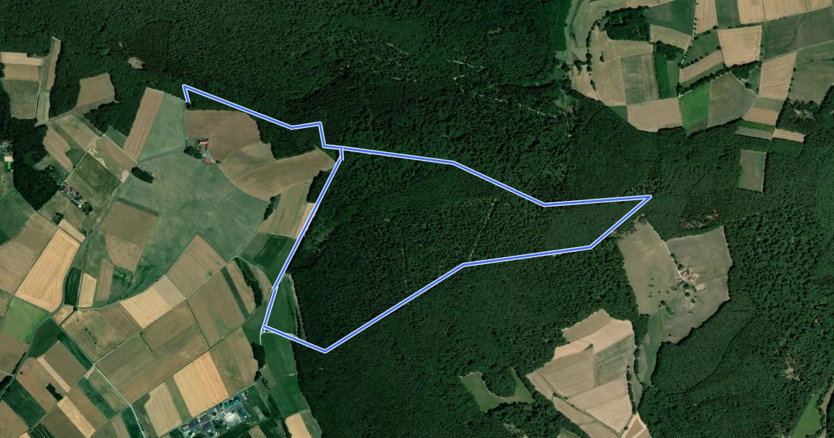 Маршрут Großenlüder Rhön 2 на спутниковом снимке
