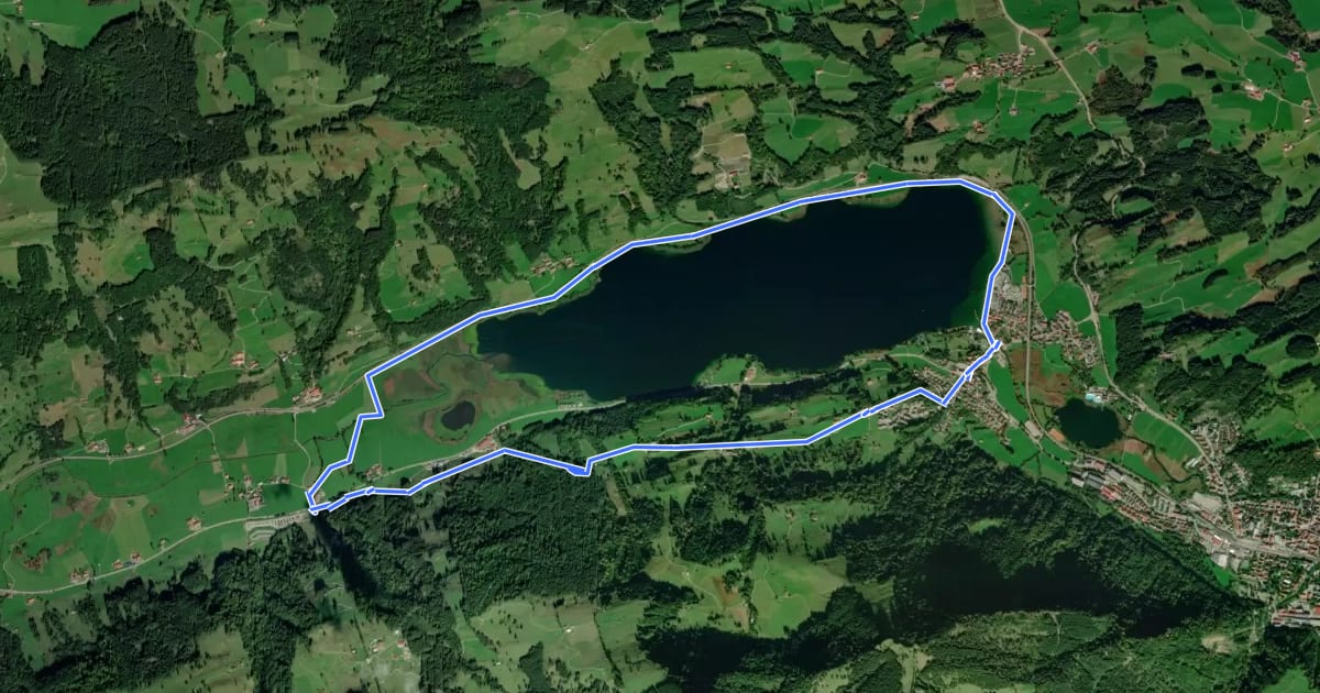 Маршрут Großer Alpsee Rundwanderweg на спутниковом снимке