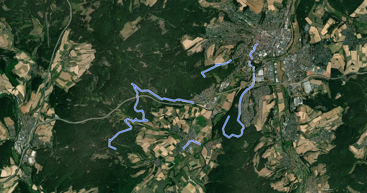 Маршрут Großer Bad Hersfelder Wanderweg на спутниковом снимке