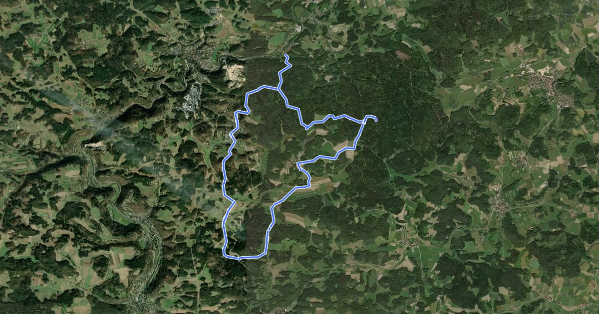 Маршрут Großer Höhlenweg на спутниковом снимке