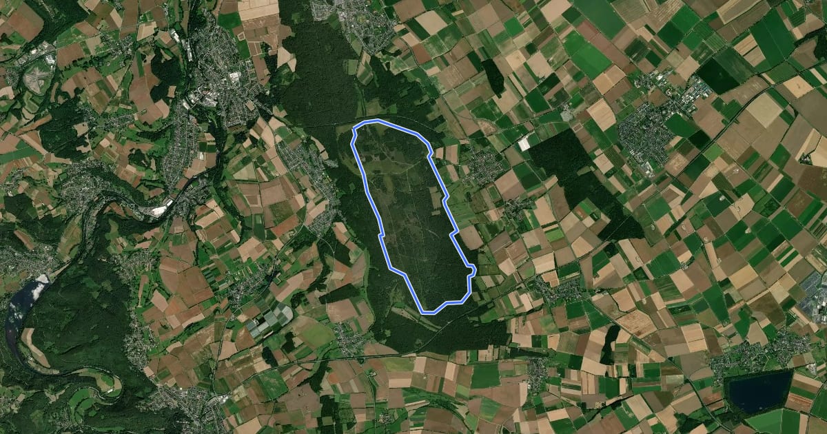 Маршрут großer Heideweg на спутниковом снимке