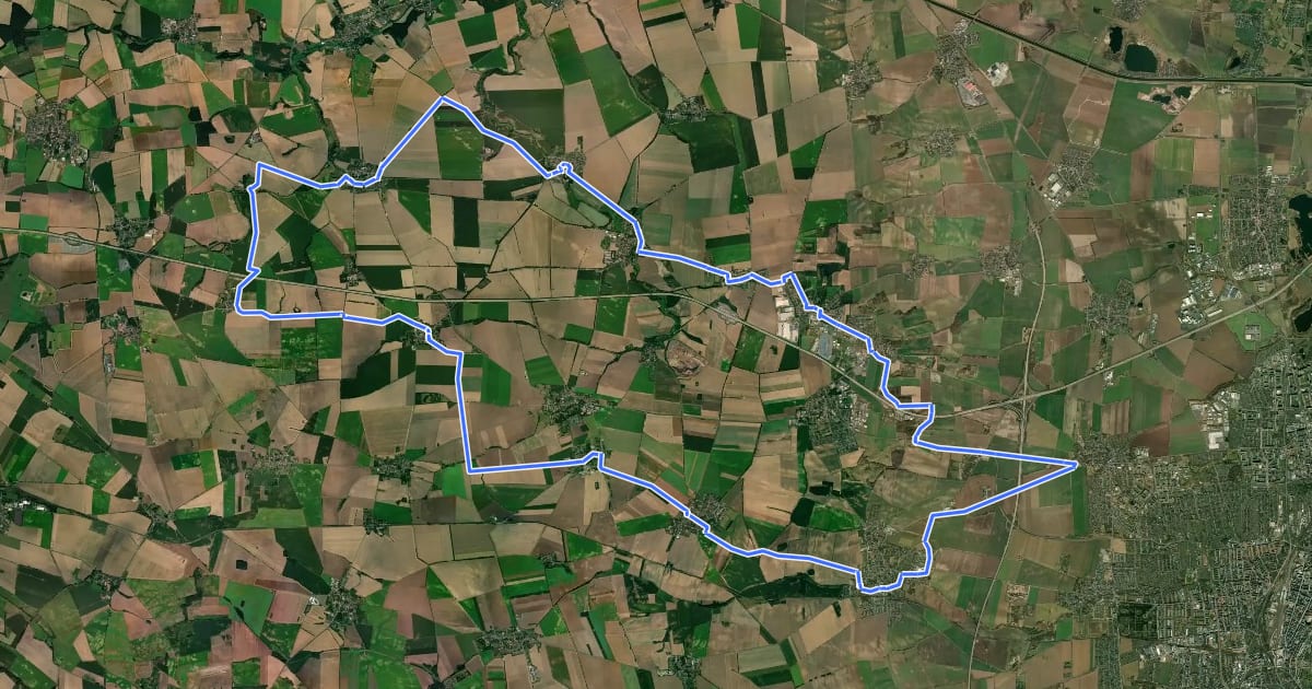 Маршрут Großer Holunderradweg на спутниковом снимке