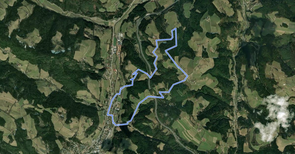 Маршрут Großer Königsbergweg (Aspang Markt) на спутниковом снимке