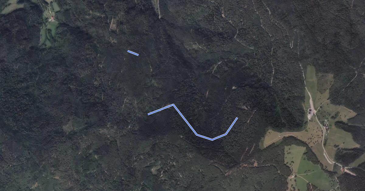 Маршрут Großer Kandelfelsen - Langeckhütte на спутниковом снимке