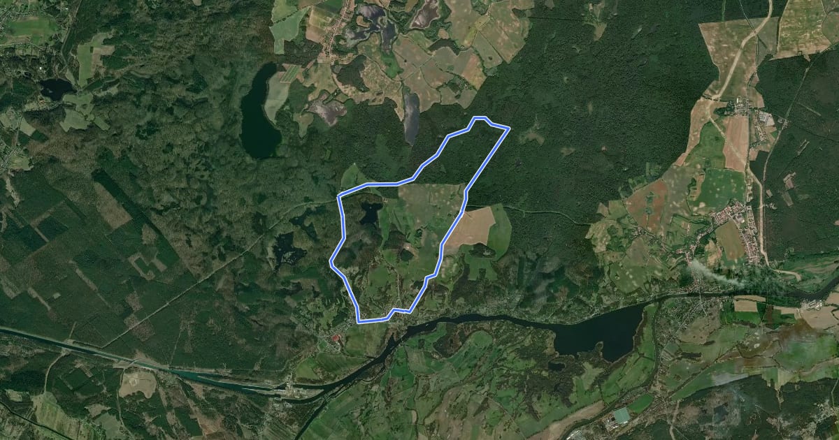 Маршрут Großer Lieper Rundweg на спутниковом снимке