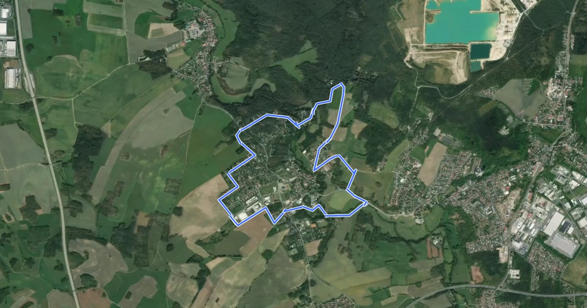 Маршрут Großer Medinger Rundweg 7,9 km на спутниковом снимке
