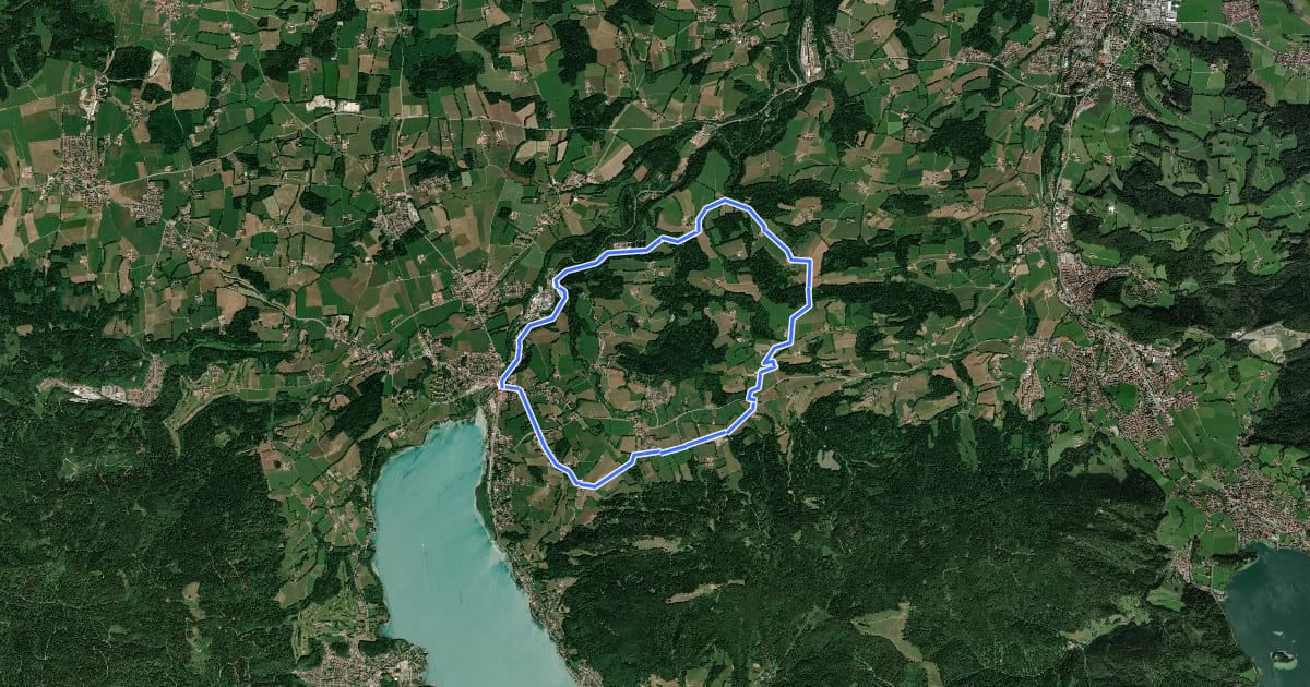 Маршрут Großer Rundwanderweg Gmund на спутниковом снимке