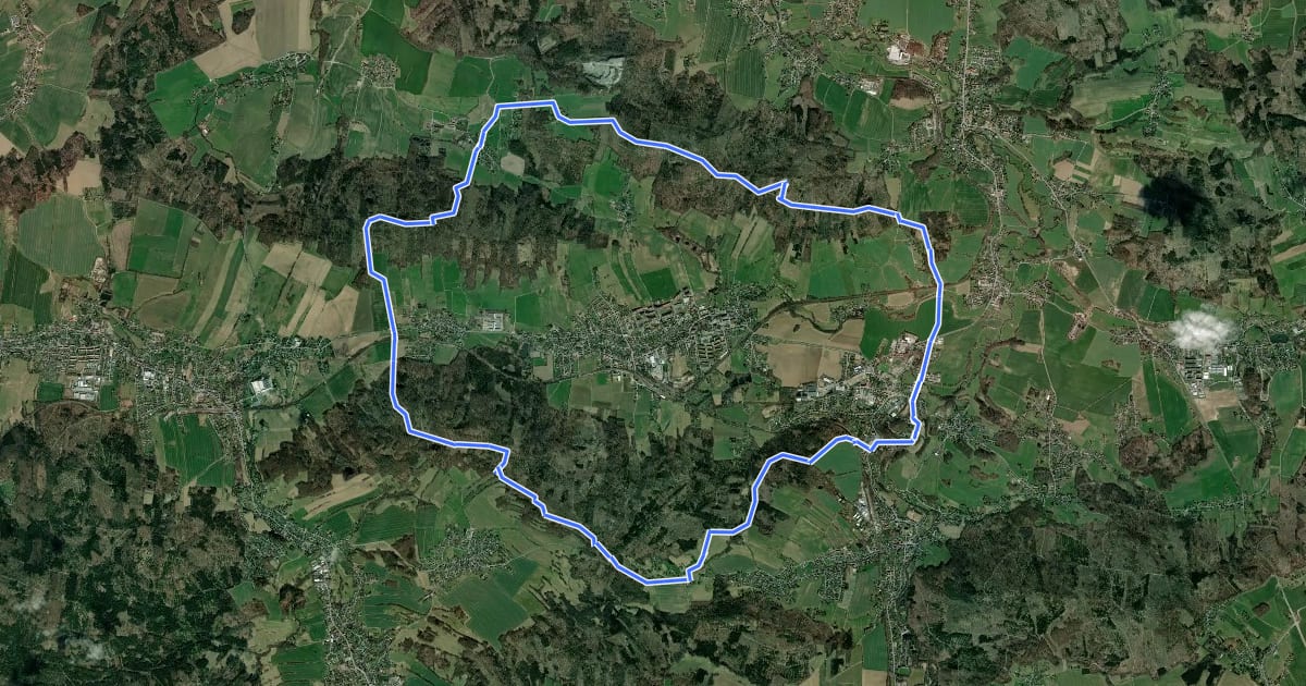 Маршрут Großer Rundwanderweg Wilthen на спутниковом снимке