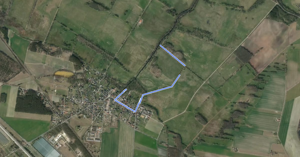 Маршрут Großer Rundweg Raddusch на спутниковом снимке