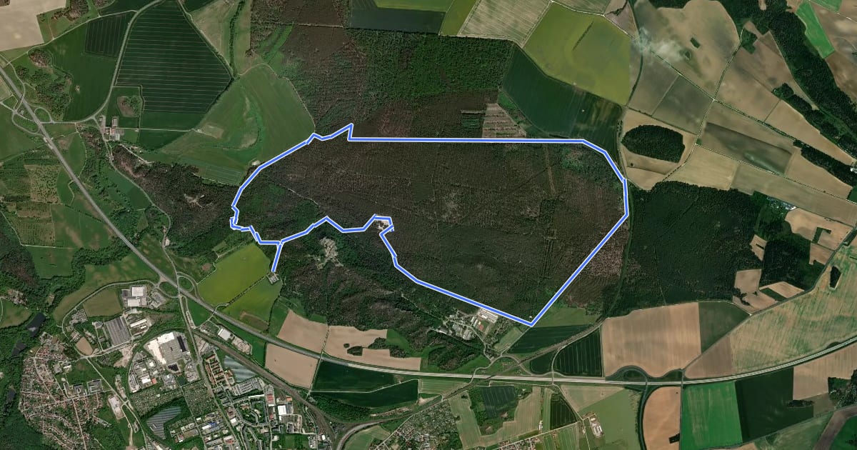 Маршрут Großer Rundweg Sandsteinhöhlen Blankenburg (Harz) на спутниковом снимке
