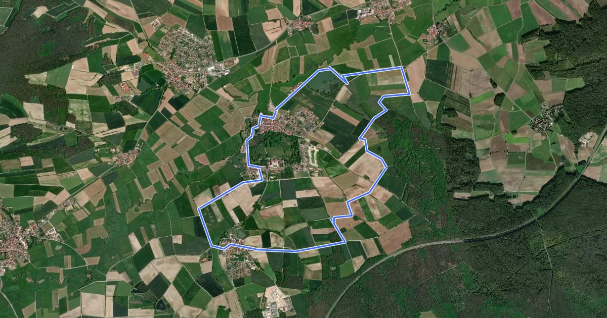 Маршрут Großer Seeweg Pommersfelden на спутниковом снимке