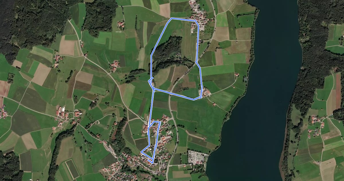 Маршрут Großer Tierwanderweg на спутниковом снимке