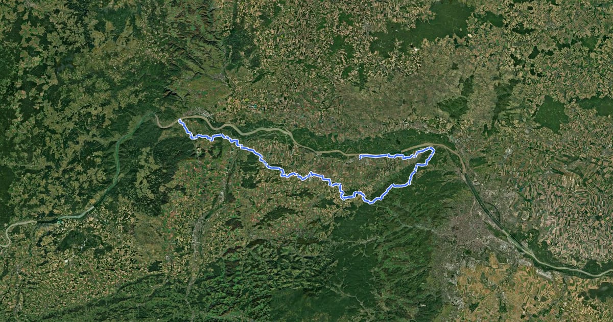 Маршрут Großer Tullnerfelder Rundwanderweg на спутниковом снимке