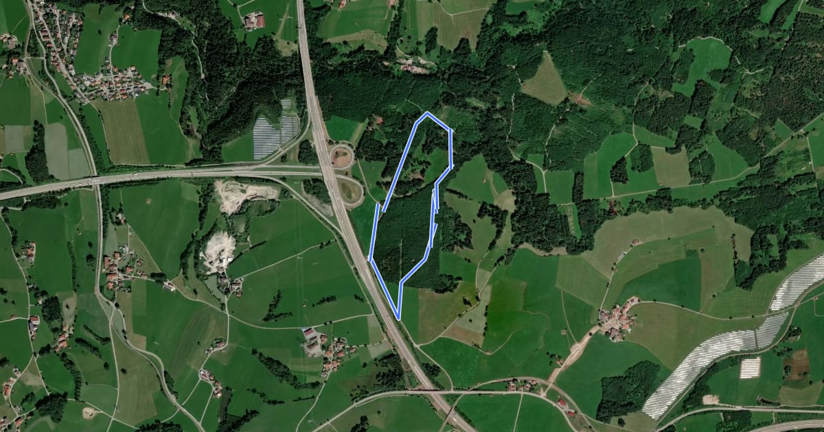 Маршрут Großer Waldkapellenrundweg на спутниковом снимке