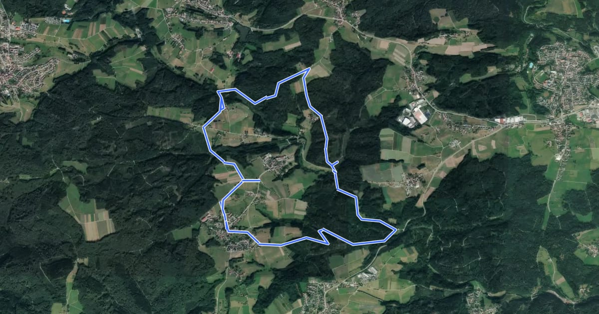 Маршрут Großerlach - Rundwanderweg 1 на спутниковом снимке