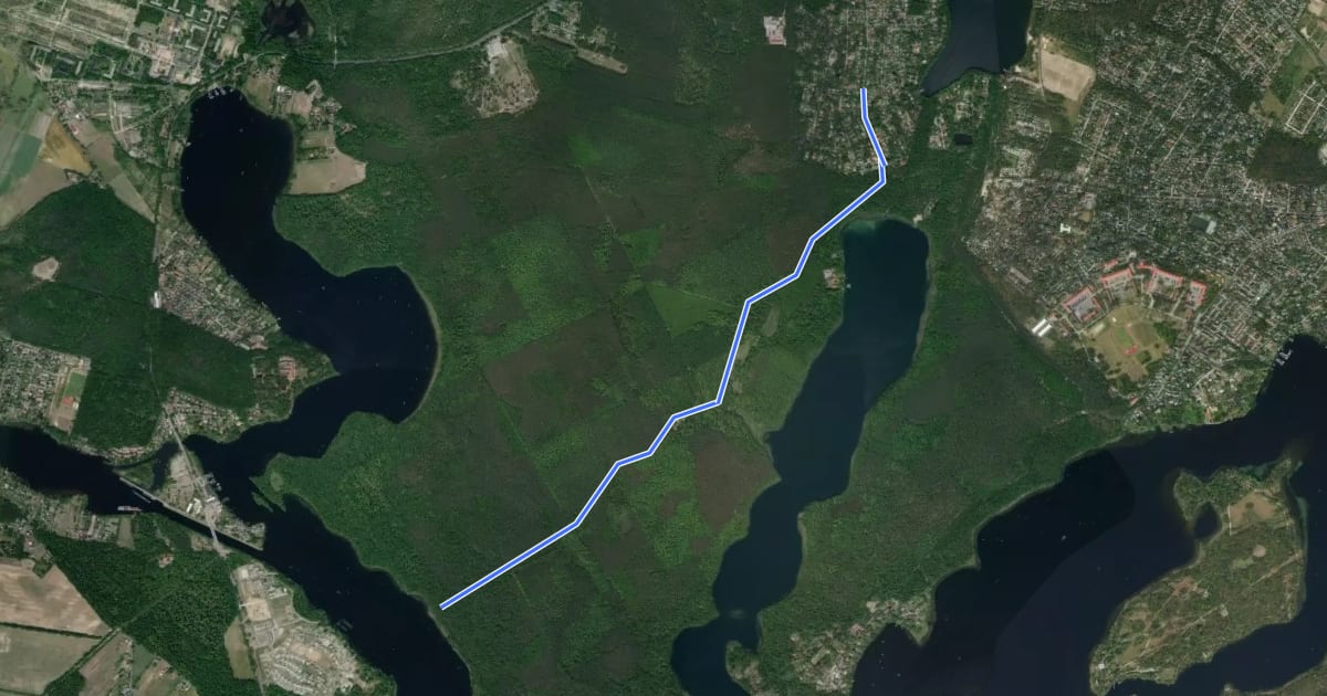 Маршрут Groß Glienicke - Jungfernsee на спутниковом снимке