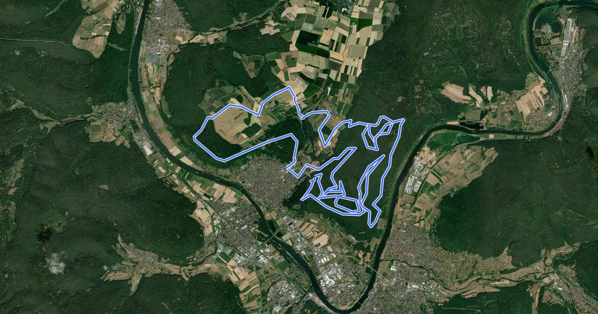 Маршрут Großheubach 1 на спутниковом снимке
