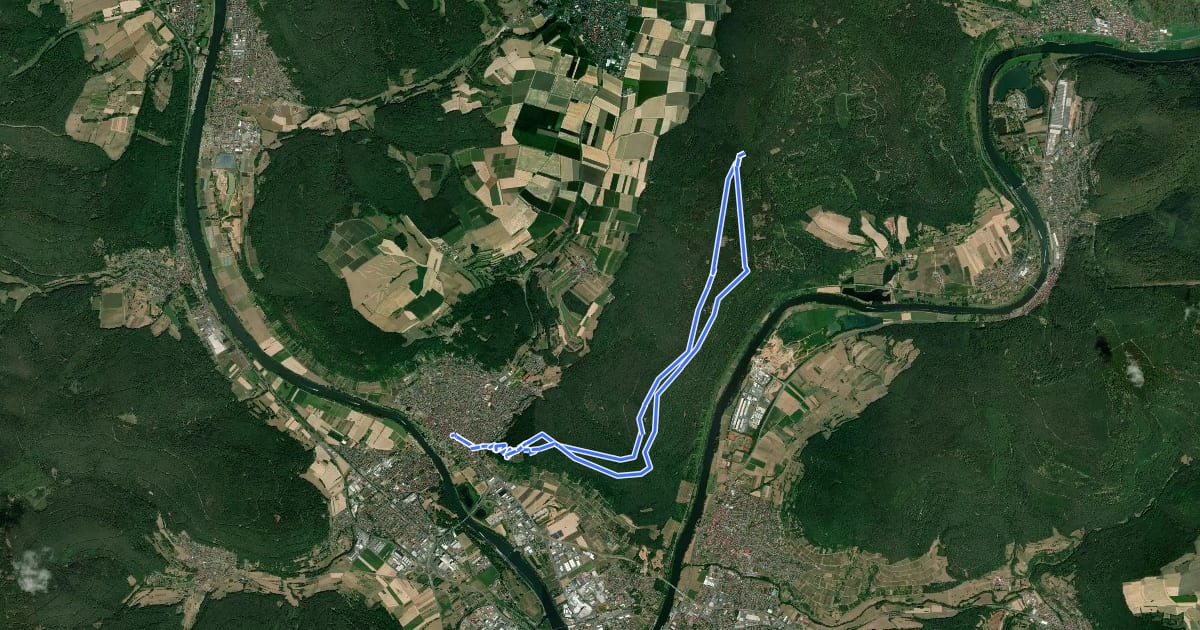 Маршрут Großheubach Rundwanderweg 3 на спутниковом снимке