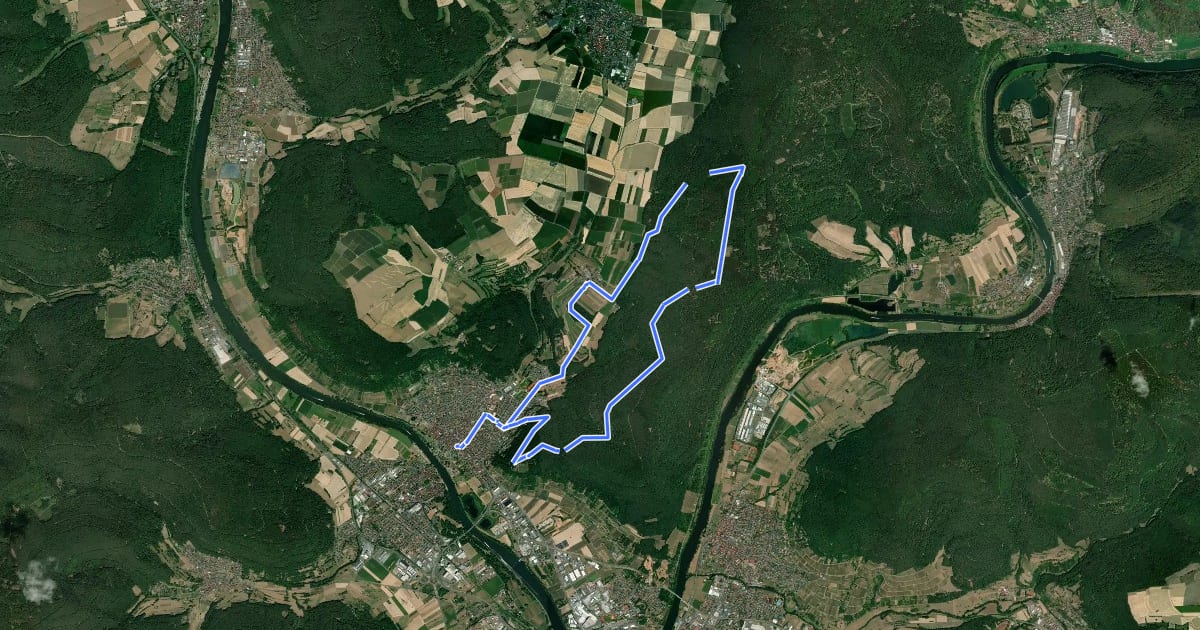 Маршрут Großheubach Rundwanderweg 4 на спутниковом снимке