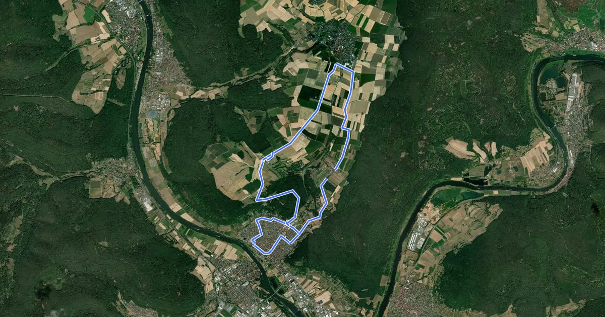 Маршрут Großheubach Rundwanderweg 6 на спутниковом снимке