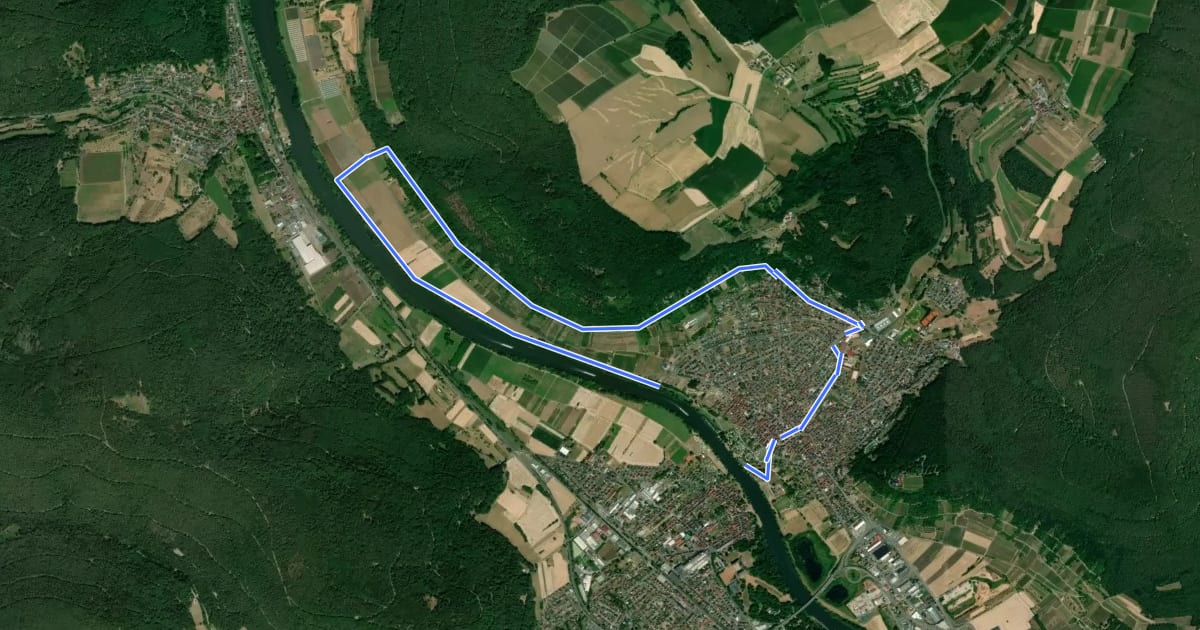 Маршрут Großheubach Rundwanderweg 8 на спутниковом снимке