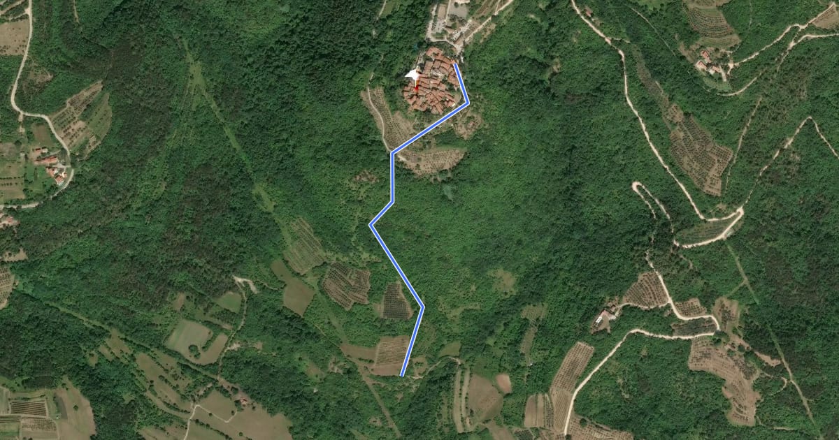 Маршрут Grožnjan Trail на спутниковом снимке