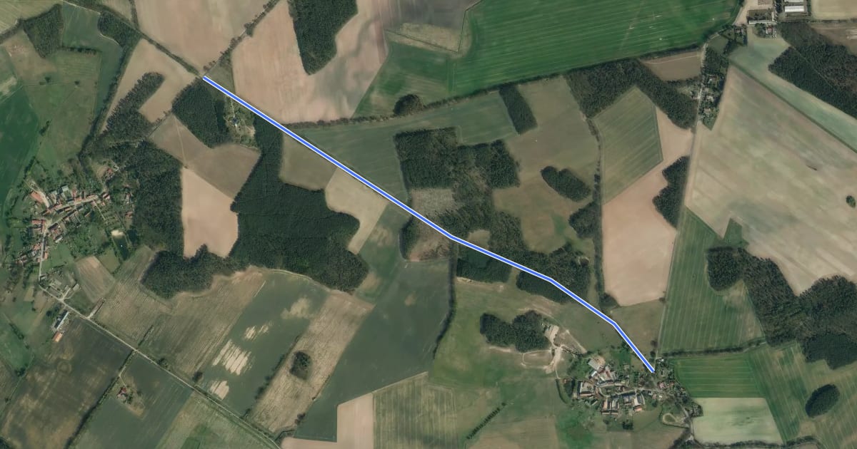 Маршрут Groß Pankow (64) - Groß Pankow (66) на спутниковом снимке