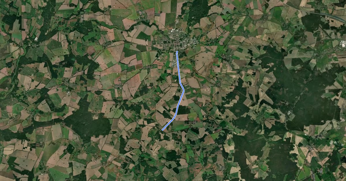 Маршрут Groß Pankow (64) - Pritzwalk (82) на спутниковом снимке