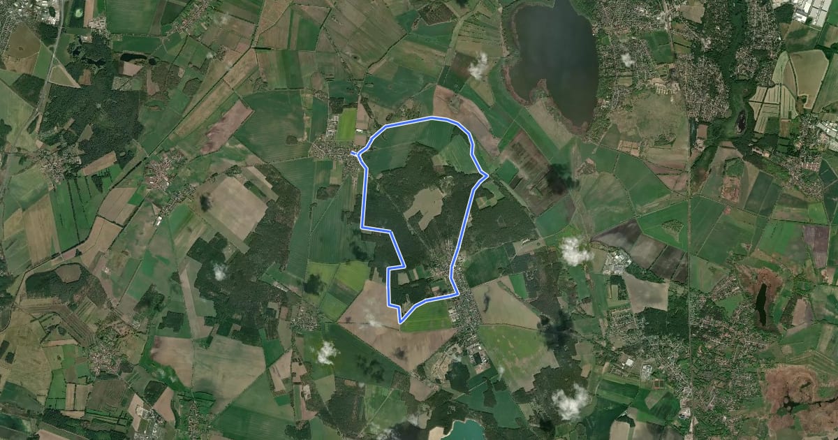 Маршрут Groß Schulzendorf Rundweg на спутниковом снимке