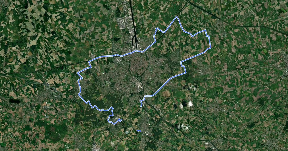Маршрут Groene Gordel Brugge на спутниковом снимке