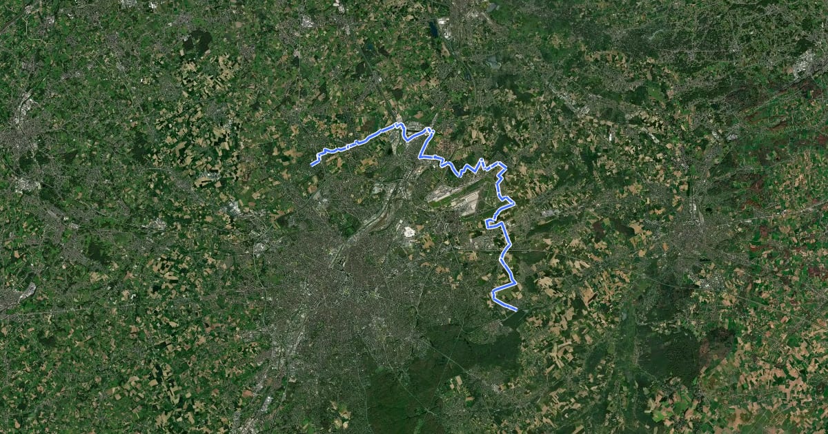 Маршрут Groene Gordelroute - 1 - Wemmel - Tervuren на спутниковом снимке