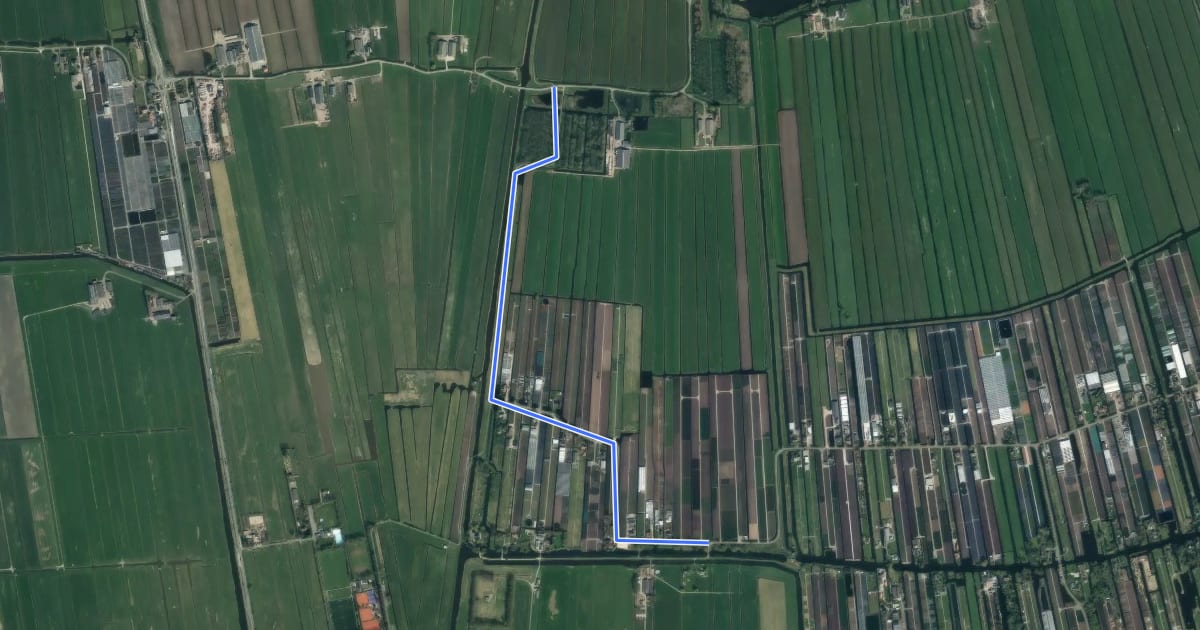 Маршрут Groene Hartpad - 03b - Variant broedseizoen/hond на спутниковом снимке