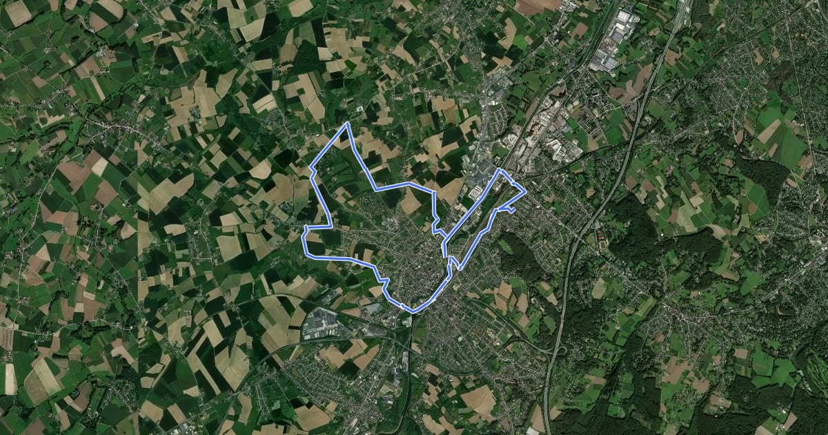 Маршрут Groene route Halle на спутниковом снимке