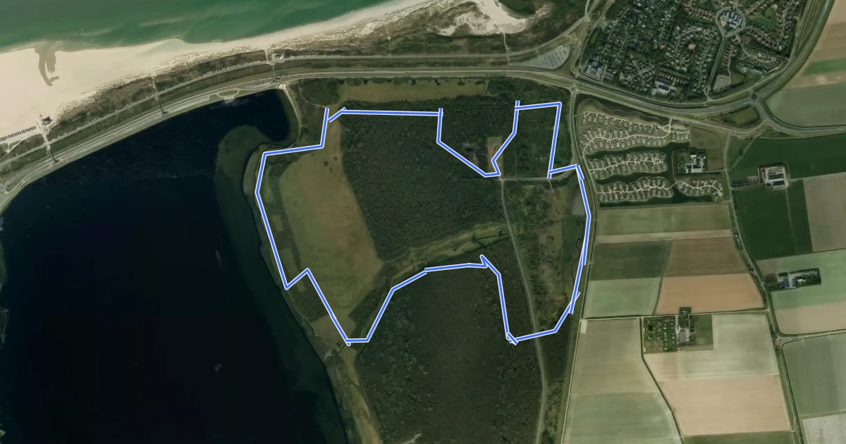Маршрут Groene Wandelroute на спутниковом снимке