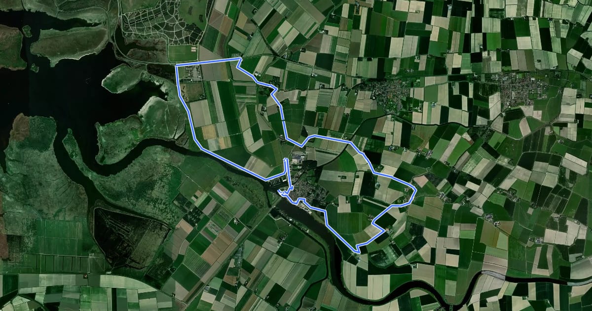 Маршрут Groningen Loopt: De Marne 1 на спутниковом снимке
