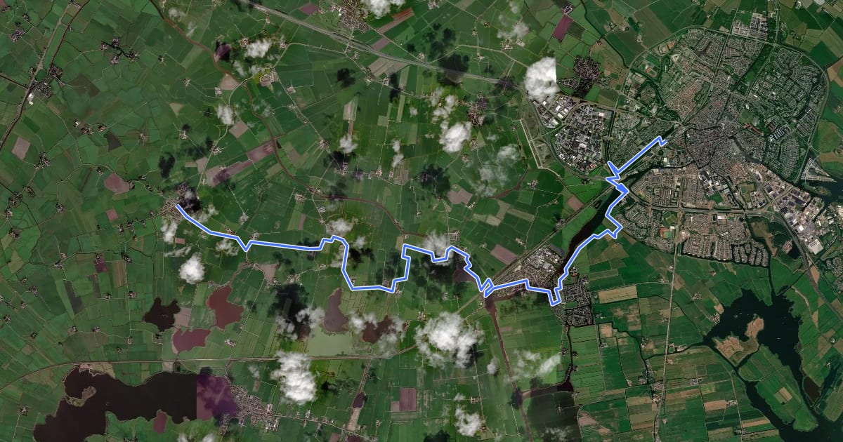 Маршрут Groot Frieslandpad - 10 на спутниковом снимке